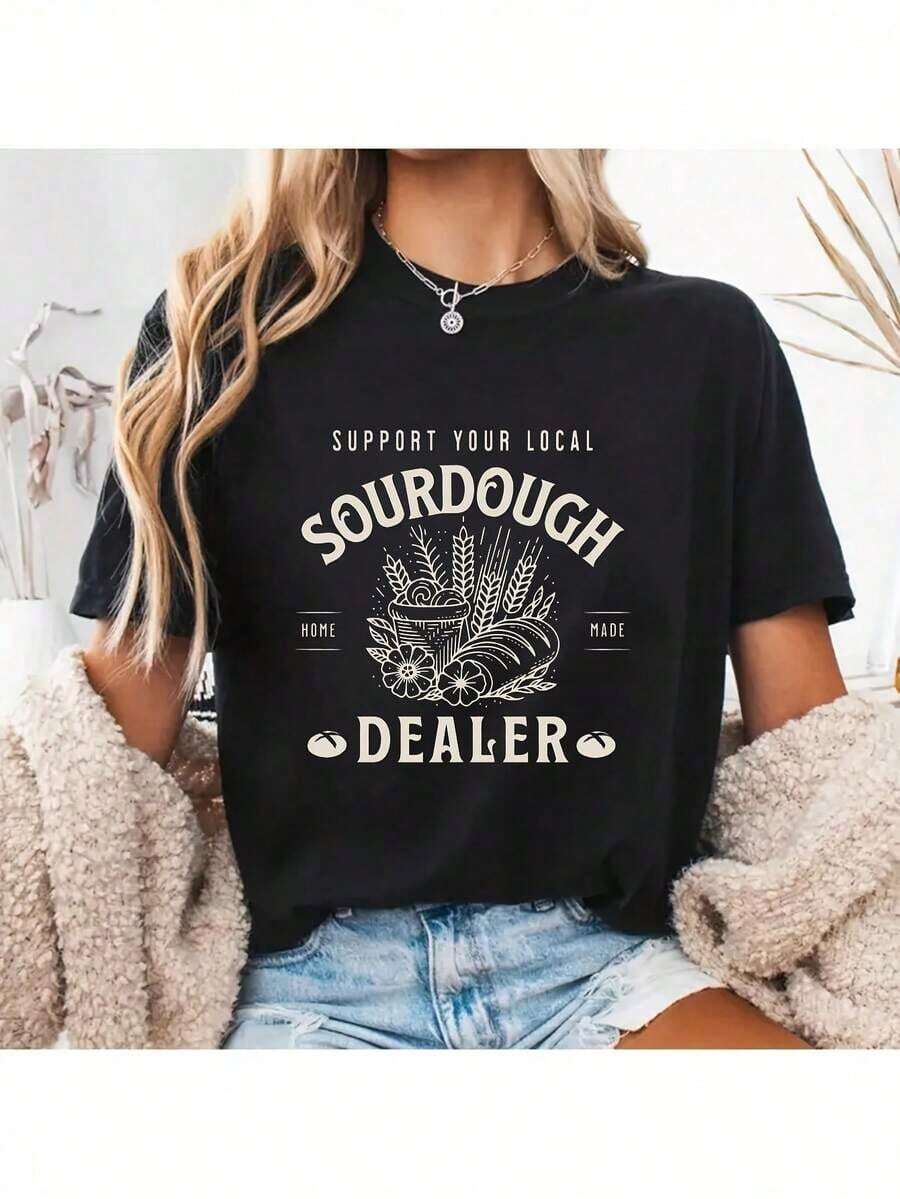 Con acabado vintage desgastado, camiseta de manga corta con cuello redondo, estilo casual y holgado, moda europea y americana para mujer 2024, ideal para atuendos diarios de hombre y mujer, tops para mujer, ropa de vacaciones para mujer - Camiseta unisex de algodón holgado de manga corta y cuello redondo, estilo vintage urbano, 100% algodón. - Negro - Ver 1