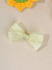 2/3 piezas Nueva diadema de encaje de malla con lazo, pinzas para el cabello con lazo y cinta con decoración de estrella arcoíris, accesorios para el cabello dulces & a la moda lindos - Multicolor - Ver 6