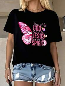 Camiseta unisex de manga corta, MujerTCamisaMariposaImprimirYReligiosoTextoSuaveCómodoRedondoCuelloTCamisaParaInformalRopaDiarioConjuntos de ropaPerfectoGifttopsdemujer, MichaelJacksonGráficoCamisetaDulceDiseño,VeranoInformalDesgaste, CalienteClimaWear,camisetasparamujer,camisetasparahombre,playerasdehombre,,y2k,spiderman,regalosparaEsonovio,RetroVintage,playerasdehombregimnasio, spiderman, FIFACampeonato Mundial2026Camiseta,,regalosparaEsonovio, - Negro - Ver 6