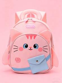 可爱粉色猫咪背包，少女风3D猫耳书包，轻便幼儿园背包 - 均碼 - 查看 2