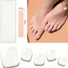 Móng tay giả dạng gel bán khô trong suốt, miếng dán móng chân dạng gel bán khô, móng chân bóng mượt với 32 miếng dán - Phù hợp với mọi loại đèn làm móng, chất lượng salon, bền lâu, dễ dán và dễ gỡ bỏ. - Trong sáng - Xem 12