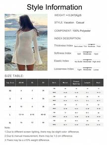 Vestido corto de playa de manga larga, transparente y con espalda descubierta, de unicolor y sexy para mujer, ideal para vacaciones de primavera/verano - verde menta - Ver 7