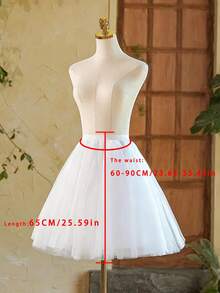 1 chiếc váy voan 4 lớp màu trắng cổ điển, dài ngang gối 65cm, thích hợp cho Halloween, cosplay và tiệc cưới, váy lót mùa thu kiểu Lolita. - Nhiều màu - Xem 11