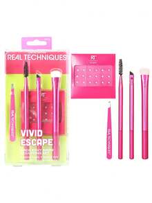 Bộ dụng cụ tạo hình lông mày Real Techniques phiên bản giới hạn Vivid Escape Arch Envy gồm 4 dụng cụ và đá trang trí mắt tặng kèm, tạo nên vẻ ngoài ấn tượng cho đôi mắt. - Màu Hồng Tươi - Xem 1
