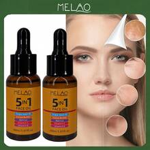 2瓶装 MELAO 5合1面部精油 30ml，保湿面部精油，蕴含葡萄籽油、可可脂、视黄醇、维生素C和E，滋养保湿肌肤，改善肤质，令肌肤光滑、柔软、焕发光彩。 - 2個 - 查看 7