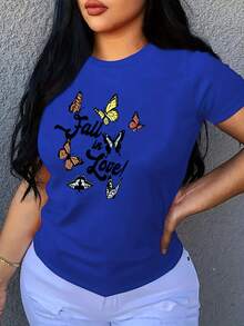 Camiseta de manga corta para hombre con estampado y diseño de cuello redondo, adecuada para el uso diario en primavera y verano. - Azul - Ver 4