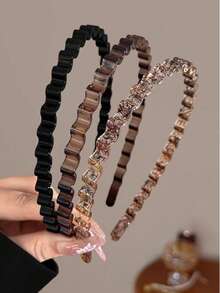 4/2/1PC Advanced Wave Hairband Women's New Type Hair Clip Wash Face Pressure Hair Anti Slip Headband Simple Temperament Hair Bundle Headpiece - Multicolor - View 5