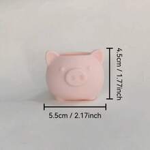 1PC 3D Printed Mini Pink Pig Flower Pot With Drainage Hole, Cute Animal Shaped Planter, Perfect For Succulent Planting. Great As An Easter Gift And Home Decoration For Desktop And Balcony - A - View 3