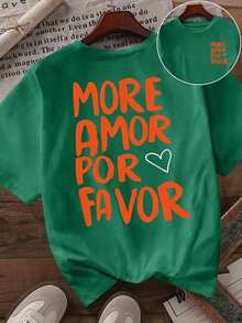 Top Casual Elegante de Verano para Mujer con Estampado de Doble Cara, con Diseño Vintage de Corazones y Rayas.MORE AMORE PER Print, Camiseta de Manga Corta con Cuello Redondo, Camisetas Bonitas para Mujer, Tops Divertidos, Camiseta Divertida para Mujer, Tops de Mujer para Verano, Conjuntos de Ropa para Vacaciones de Mujer, Conjuntos de Playa, Conjuntos de Verano para Mujer, Ropa de Primavera para Chicas Adolescentes, Conjunto de Verano para Mujer, Ropa de Playa para Mujer - Verde - Ver 3