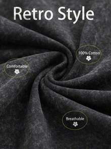 3 Pack Men's Vintage Washed Oversized Cotton T Shirts Loose Fit Short Sleeve Casual Streetwear Unisex Tops High Quality Comfortable Value For Money - 3件套黑色 - 查看 5