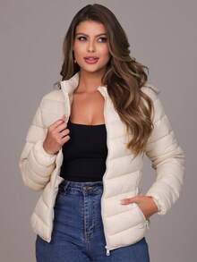 Women's Slim Fit Bobojaco Jacket With Removable Hood, Waterproof, Thermal, Sizes S To XL, Winter Jacket - Apricot - View 2
