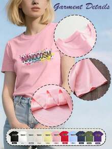 [100% Cotton] We'll Keep Playing Eye Tag Or You'll Be In Trouble - Your Boyfriend Print T-Shirt - Viral Party, Bar & Club Tee - Unisex For Women & Men, Everyday Campus Wear - 粉色 - 查看 4
