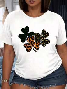 Under The RadarCamiseta de manga corta con cuello redondoSt Patrick's Day Leopard Print Shamrock-Shirt Women Casual Lucky Clover Graphic Tee Shirt WhiteParty Outfit 220g,Regalos de San Valentín,,Impresiones de anime japonés,benito bowl,shirt,,playera de hombre,camisas de hombre,,blusas para mujer,playeras de mujer,san valentín,san valentín niña,playeras de niña,playeras de niño,ropa de niño-Vintage Street Style Unisex Loose Cotton Short Sleeve Crew Neck T-Shirt - Blanco - Ver 7