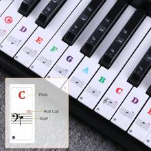 Colorful Piano Key Note Stickers For 88/61/54/49 Keys, Includes Staff, Note Names, Solfège Markings, Removable Piano Stickers For Beginners, Piano Keyboard Stickers, Piano Key Labels And Annotations - 1 Set - View 4