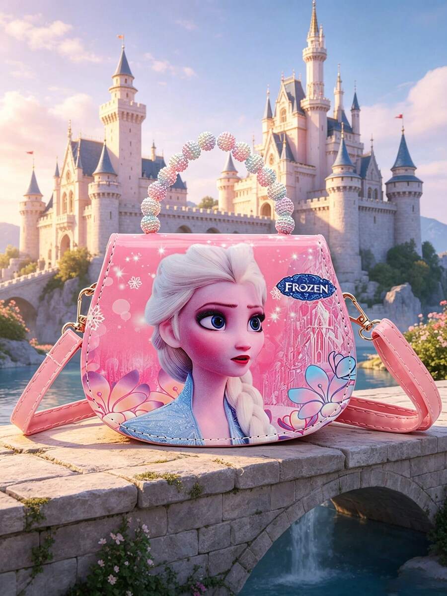 Túi xách và túi đeo vai hình công chúa Elsa trong phim Frozen của Disney, túi hoạt hình dễ thương dành cho bé gái, vật dụng cần thiết cho trường học, du lịch và chụp ảnh. - Nhiều màu - Xem 1