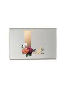 Red Flowers And Gold Letters A-Z Initial Pattern Slim Card Case Minimalist Aluminium Metal Wallet RFID Privacy Protection Credit Card Holder ID Business Card Pouch Portable Card Organizer Thin Metal Purse Multifunctional Card Storage Box For Daily Commute - Multicolor - View 26