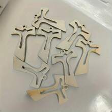 50pcs Natural Wooden Cross Pendant, Wooden Cross Made Of Wood, Religious Beads Accessories Pendant, Simple Religious Christian Church Decor, Suitable For Personal Or Church Use - 50 Crosses - View 5