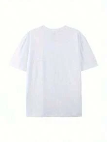 Camiseta Versátil de Talla, Camiseta Casual para Mujer con Estampado de Letras, Cuello Redondo y Manga Corta, la Tela Cómoda y Transpirable - Camiseta Unisex de Estilo Urbano Vintage, Holgada, de Algodón, con Cuello Redondo y Manga Corta. - Blanco - Ver 2