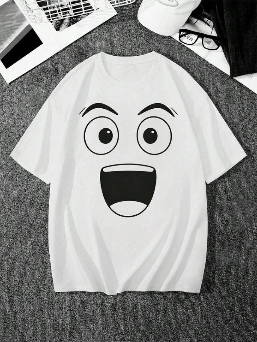 Camiseta informal de mujerHigh Quality Man Face Game Meme Graphic T Shirts Men Women Fashion Short Sleeve T-Shirts Lightweight, Unisex Tops, Women Clothing,180g,Loose,Camisetas para hombre, camisetas para niños, camisetas con estampado de gatos y perros, camisetas para uso diario, camisetas de apoyo a la Copa del Mundo, camisetas de la Copa del Mundo 2026, camisetas estampadas, ropa de Pascua, - Blanco - Ver 1