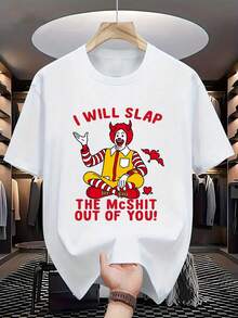 CamisetainformaldeMujer, voy a golpearte. -Una camiseta para hombre audaz, divertida y con un diseño de payaso de dibujos animados. Material de algodón puro de 180 g, adecuado para todas las estaciones y para uso casual. Camisetas de hombre, camisetas de niños, camisetas con estampados de gatos y perros, camisetas de uso diario, camisetas en apoyo a CopadelMundo, camisetas en apoyo a CopadelMundo 2026, camisetas con estampados de Pascua. - Blanco - Ver 1
