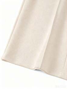 Pantalones anchos versátiles y casuales de estilo minimalista y estilizador para mujer de talla grande - Albaricoque - Ver 3