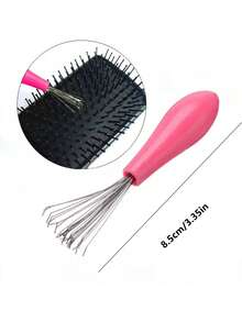 1 peça Limpador de Escova de Cabelo com Cabo de Resina de Poliéster, Ferramenta Criativa de Limpeza de Pente de Cabelo com Garra, Ferramenta de Limpeza de Escova de Cabelo, Cozinha, Casa de Banho, Casa, Artigos Domésticos, Presente de Natal e Feriados - 1 rosa - Ver 3