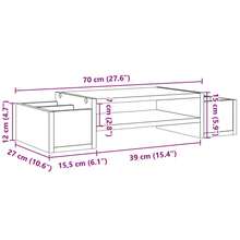 vidaXL Supporto Monitor con Contenitore Bianco 50x27x15 cm Truciolato - Multicolore - Visualizzare 8