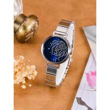 Reloj Casio Sheen, SHE-C130D-2AUPFY, Reloj de mujer con esfera de fuegos artificiales estrellada, cristal de zafiro, resistente al agua 50m, reloj de cuarzo de lujo con atmósfera, reloj de mujer con tonos azules de fuegos artificiales, correa de acero, reloj de muñeca soñador con estrellas, regalo para ella, reloj casual para oficina y uso diario, reloj de atmósfera elegante - Unitalla - Ver 6