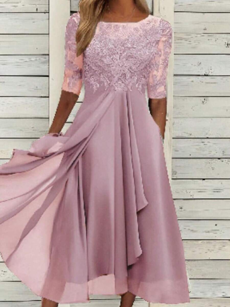 A Robe Fit For An Ethereal Nymph, Chiffon That Flows Like A Breeze, Lace Appliqués With Dreamy Openwork, The Essence Of Light And Romantic Elegance, Perfect For Being The Ideal Muse At Weddings And Celebrations. - 粉紅色 - 查看 1