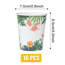 Bộ đồ dùng tiệc dùng một lần gồm đĩa, khăn ăn và cốc giấy màu trắng nền hoa đỏ, phù hợp cho 16 khách, thích hợp cho sinh nhật, đám cưới, tiệc theo chủ đề, dã ngoại gia đình. - Xem 6