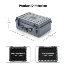GOFLAME 13 Inch IP66 Rated Waterproof Hard Case With Customizable Foam Insert 34 X 31 X 16 Cm Hard-Shell Dry Box For Electronics Drones Cameras - View 7