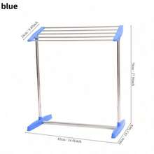 1pc Durable Freestanding Clothes And Towel Drying Rack - Small Floor-Standing Single-Tier Laundry Rack For Balcony And Indoor, Movable Hanging Clothes Rack, Multi-Function Washing Rack For Indoor And Outdoor Use - Multicolor - View 9