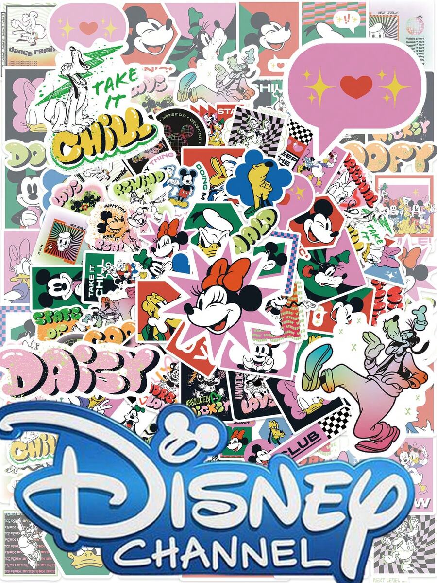 Disney | 50 Miếng Dán Hình Chuột Mickey và Bạn Bè Minnie Goofy Hoạt Hình Dễ Thương Vui Vẻ Tự Dán Trang Trí Xe Hơi, Sổ Nhật Ký, Tủ Lạnh, Vali, Điện Thoại, Máy Tính Xách, Sổ Sổ Kế Hoạch, Bình Nước, Hành Lý, Ván Trượt, Hình Dán Graffiti, Quà Tặng Vui Nhộn Cổ Điển, Ngày Lễ Tạ Ơn, Giáng Sinh, Sinh Nhật, Năm Mới, Tiệc Trường Học, Thiệp Chúc Mừng, Trang Trí Nhà Cung Cấp - 1 Set - Xem 1
