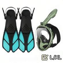 Adult Snorkeling Set Includes Fins, Adjustable Open Heel Swimming Fins, Suitable For Beginner And Snorkeling Enthusiasts With Storage Bag, Applicable For Swimming Pool, Beach And Travel - Multicolor - View 10
