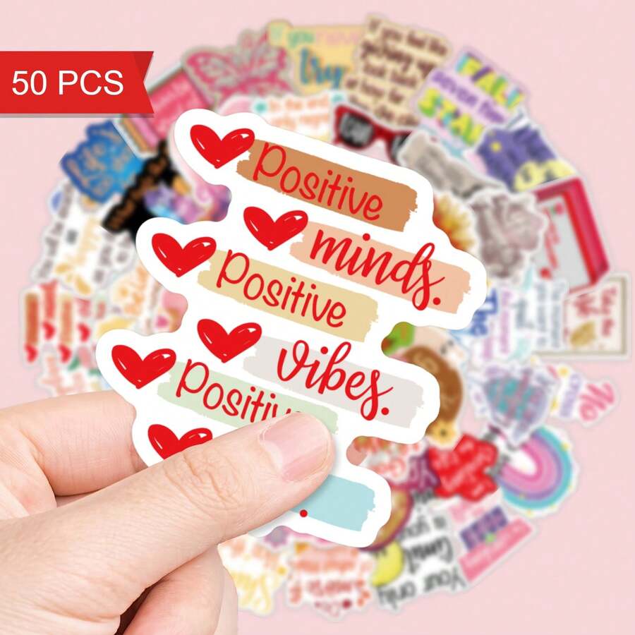 50 piezas de pegatinas motivacionales con citas inspiradoras, adecuadas para regalos de cumpleaños, recuerdos de fiesta, regalos navideños, bolsas de regalo pequeñas y regalos para amigos - A - Ver 1