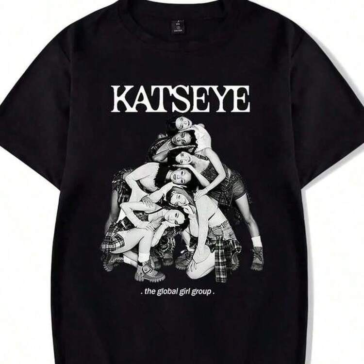 Unisex Short-Sleeved T-Shirt, Katseye Tour 2026 Tee Merchandise Men's Short Sleeve Tee Unisex Tops Casual Clothing Women's Y2K Tops, Graphic T-Shirt Sweet Design, Summer Casual Wear, Hot Weather Wear, Women's T-Shirts, Men's T-Shirts, Men's T-Shirts, Y2k, , Gifts For Boyfriend, Retro Vintage, Men's Gym T-Shirts, , World Championship 2026 T-Shirt, Gifts For Boyfriend - màu đen - Xem 6