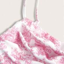 MOD Women's Floral Print Ruffle Spaghetti Strap Short Dress, Vacation Style Floral Dress Women Summer Outfits For Women Streetwear For Women Vacation, , Spring/Summer Outfit, Picnic Outfit, Party , Holidays, Birthday, Festival, Wedding Garden Party Dresses,  Pink Flower Dress - Rosa - Ver 5