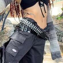 Unisex Punk-Style Belt, 4 Cm Wide. - Z - View 3