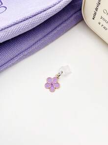 Purple Floral Dust Plug, Charging Port Stopper, Data Port Blocker For Lightning/Type-C/Android Phones, Wireless Earphones Dust Proof Plug - Multicolor - View 8