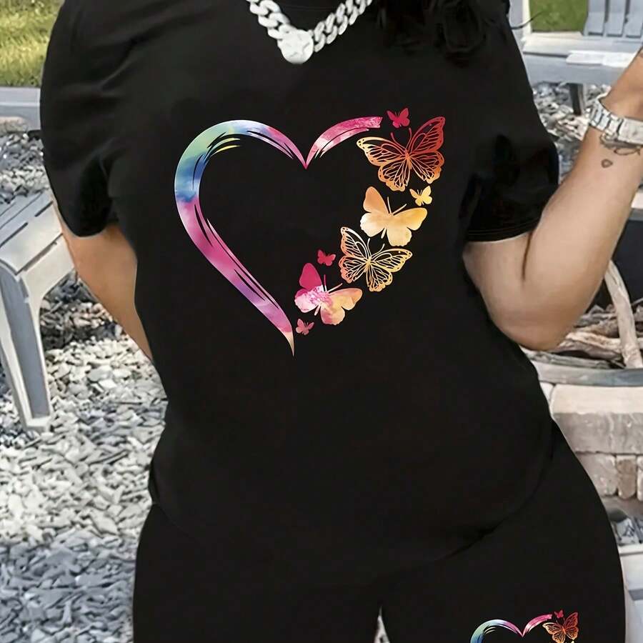 Camiseta para Mujer con Estampado de Diente y Pasta Dental, Manga Corta - Negro - Ver 1