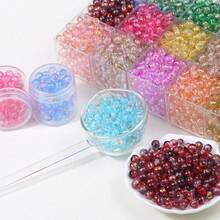 100pcs 8mm Mixed Color Textured Round Beads, Acrylic Loose Beads Suitable For DIY Jewelry Making - Bracelets, Necklaces, Earrings - DIY Brushed Round Beads - View 3