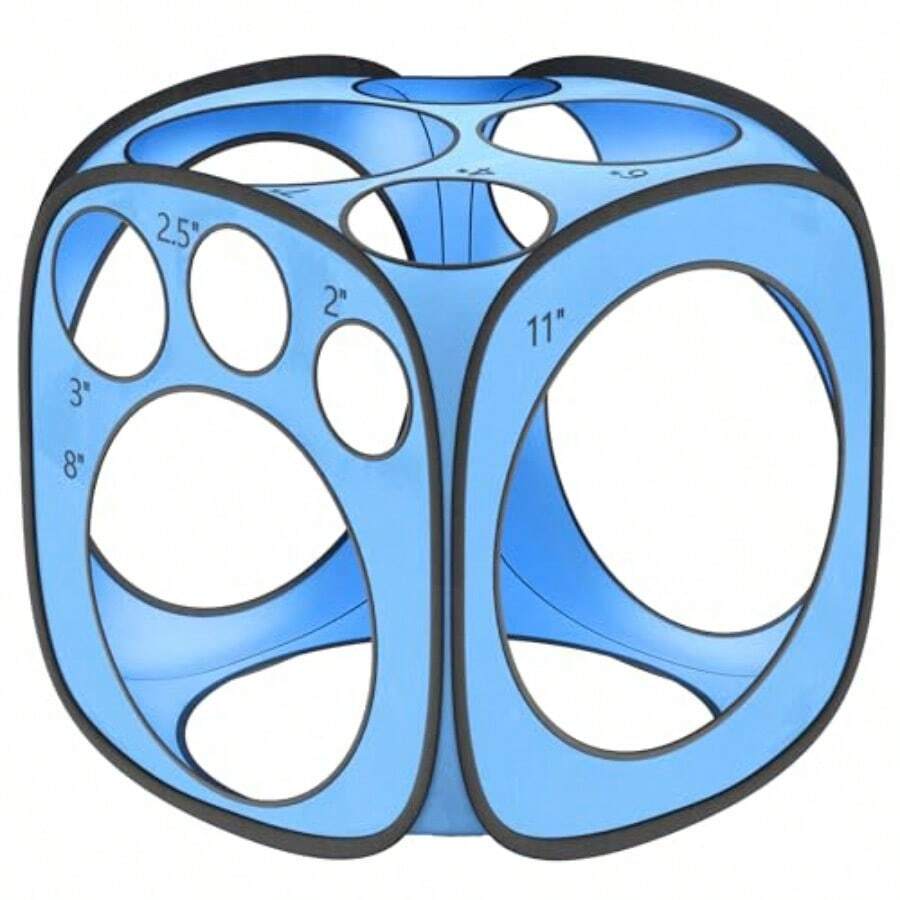 Caja de cubeta Szier de 13 tamaños, herramienta de medición de globos plegable, no requiere montaje, para decoración de globos, arcos de globos, columnas de globos 2-12 pulgadas - azul - Ver 1