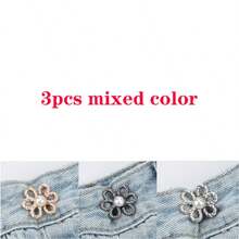 1 pieza Hebilla elástica ajustable para la cintura, adecuada para vaqueros, camisetas, pantalones casuales, sin necesidad de coser, fácil de desprender, clip con forma de flor, cinturón para la cintura - Multicolor - Ver 11