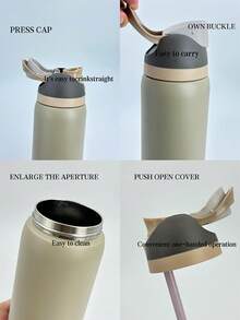 0WaIaa Light Brown Stainless Steel Cup, With A Capacity Of 32Oz(945Ml), Can Retain Heat For Up To 24H. It Can Keep Both Hot And Cold Beverages Warm, Suitable For Brewing Coffee. The Design Is Exquisite And It Is Suitable For Use In Various Occasions. - 摩卡棕 - 查看 4