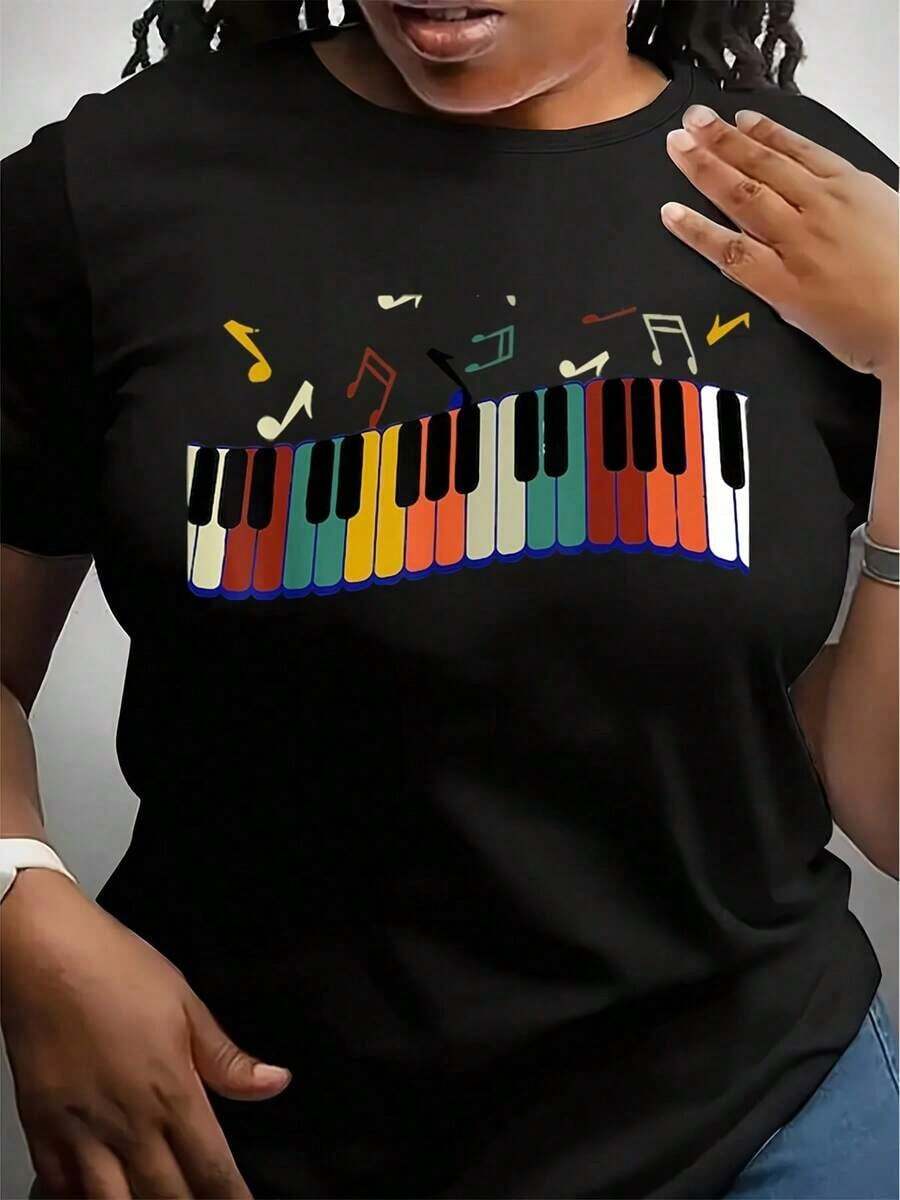 Camiseta de Teclista de Piano - Camiseta Divertida de Piano, Regalo para Amantes del Piano, Camiseta para Teclista de Piano, Camiseta para Amantes del Piano, Teclista de Piano - Negro - Ver 1