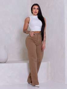 Wide Leg - Chocolate Brown - View 6