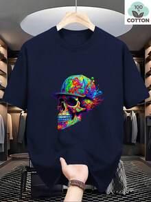 Camiseta casual para hombre de 180g 100% algodón - Negro - Ver 11