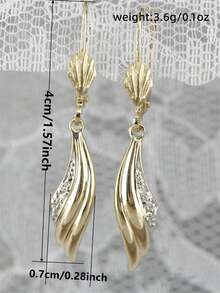 1 Pair Elegant Cubic Zirconia Teardrop Earrings, Suitable As Valentine's Day Gift For Women - 1# - View 5