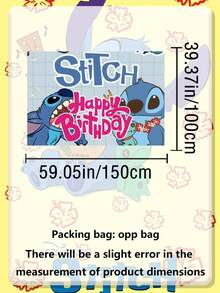 Disney Phông nền sinh nhật in hình Stitch Aloha, với thiết kế rực rỡ lấy cảm hứng từ vùng nhiệt đới cùng nhân vật biểu tượng và dòng chữ "Chúc mừng sinh nhật" nổi bật. Được làm từ chất liệu vải nhẹ, bền với hình in sống động, chống phai màu, phông nền chống nhăn và có thể tái sử dụng này rất lý tưởng cho các bữa tiệc sinh nhật theo chủ đề, chụp ảnh kỷ niệm hoặc trang trí bàn bánh, mang đến không khí Hawaii vui tươi, hoài cổ cho bất kỳ lễ kỷ niệm nào. - Nhiều kiểu dáng - Xem 3