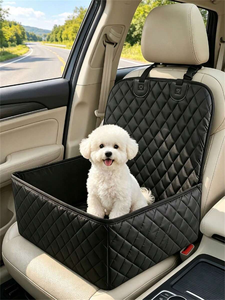 1個高品質寵物汽車座椅墊,後座寵物墊,適用於中小型犬的狗座椅墊,汽車寵物籃,汽車寵物安全座椅,狗車用防污墊,汽車寵物籃,寵物旅行車床,汽車寵物防刮墊,通用貓狗汽車攜帶袋,狗汽車座椅 - 可調節式肩帶和安全儲物隔層 - 黑色 - 查看 1